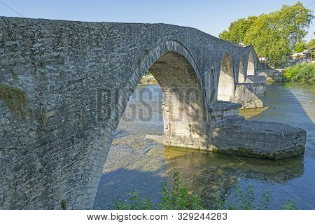 Ancient Stone Bridge At Arta In Pindus Mountains