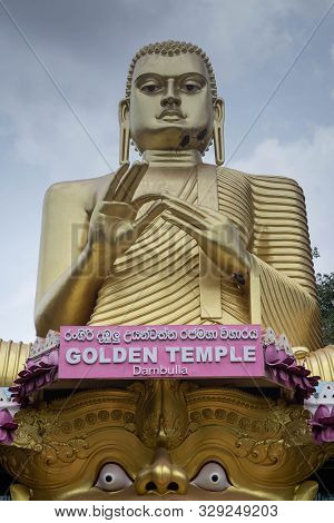 Kandy/ Sri Lanka - Aug 5 2019: Kandy - The Big Buddha Statue (bahirawakanda Vihara Buddha Statue) On