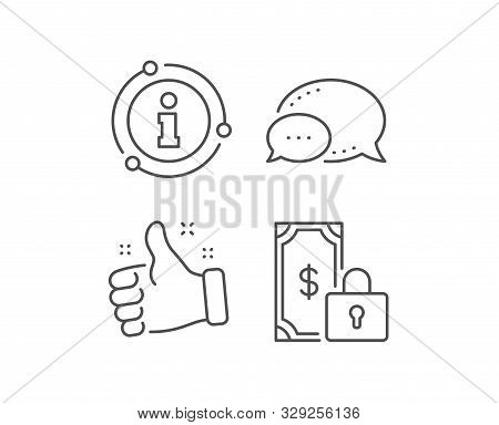 Private Payment Line Icon. Chat Bubble, Info Sign Elements. Dollar Sign. Finance Symbol. Linear Priv