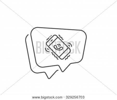 Call Center Service Line Icon. Chat Bubble Design. Phone Support Sign. Feedback Symbol. Outline Conc