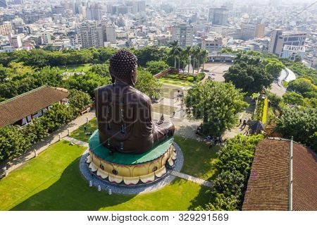 Changhua, Taiwan - September 14th, 2019: Changhua Great Buddha Statue of Bagua Mountain, Changhua city, Taiwan, Asia