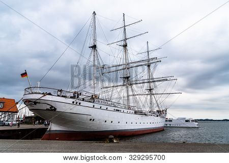 Stralsund, Germany - July 31, 2019: Museum Ship Gorch Fock I In The Harbor. It S A Tall Ship Of The 