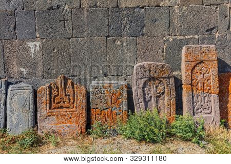 Khachkar tombstone of the Vorotnavank church near vorotan landmark of Syunik province Armenia eastern Europe