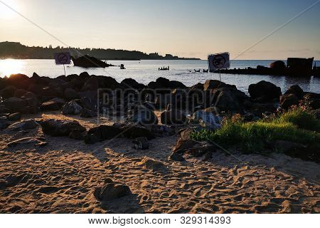 Bulgarian Black Sea In Ravda Village