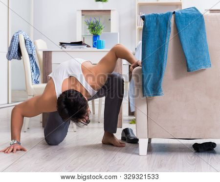 The businessman late for office due to oversleeping after overni