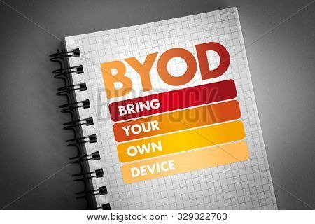 Byod - Bring Your Own Device Acronym, Technology Concept Background