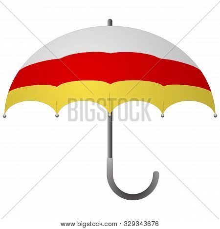 South Ossetia Flag Umbrella. Social Security Concept. National Flag Of South Ossetia Vector Illustra