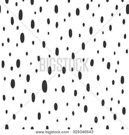 Vector Seamless Monochrome Pattern. Vector Hand Drawn Scandinavian Style Illustration Design.