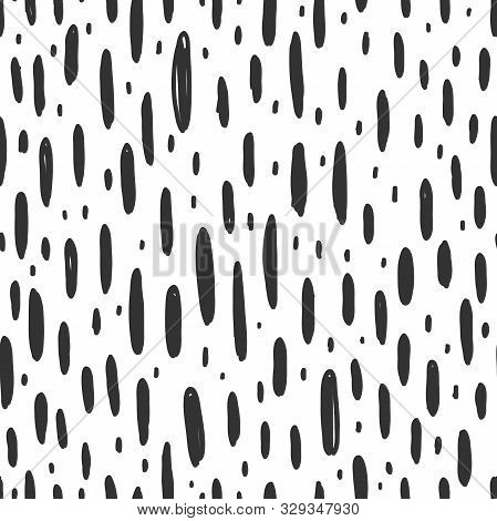 Vector Seamless Monochrome Pattern. Vector Hand Drawn Scandinavian Style Illustration Design.