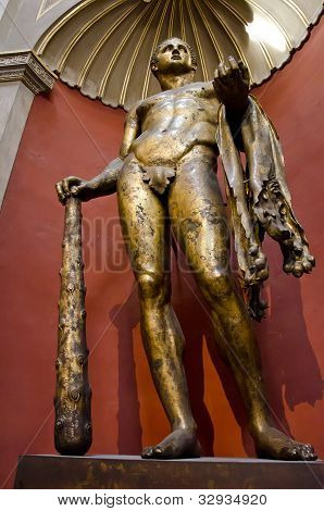 Gilded Bronze Statue Of Hercules