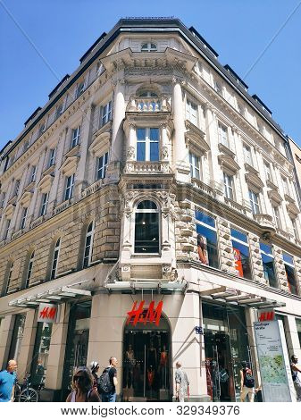 Munich, Germany - June 28, 2019: Hm Fashion Brand Store. Modern Market. Hennes And Mauritz Ab Is A S