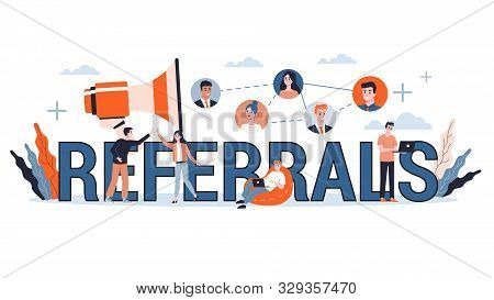 Business Referrals Concept Web Banner. Isolated Vector Illustration