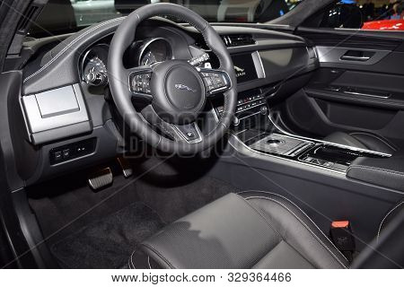 Frankfurt, Germany, September 09-2019: Jaguar Xf 20d Awd Iaa Messe 2019