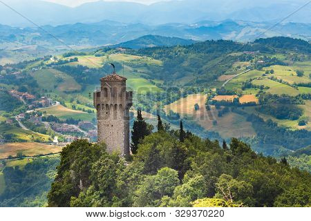 Tower Montale Or Terza Torre Montale Or Third Fortress Tower On Monte Titano, Republic San Marino. A