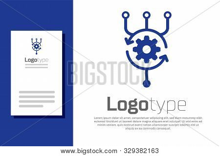 Blue Algorithm Icon Isolated On White Background. Algorithm Symbol Design From Artificial Intelligen