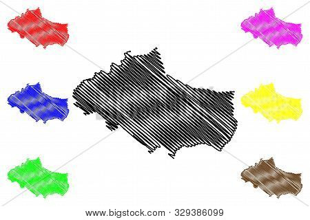 Dobrich Province (republic Of Bulgaria, Provinces Of Bulgaria) Map Vector Illustration, Scribble Ske