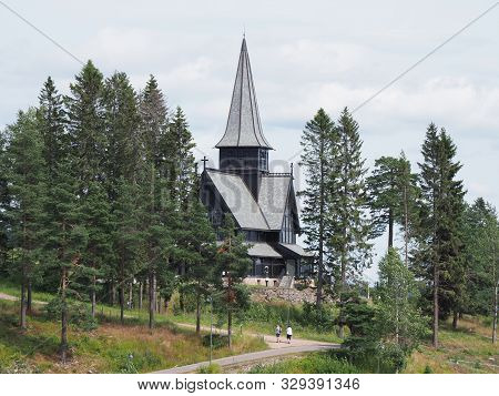 Wooden Holmenkollen Chapel Near European Capital City Of Oslo In Norway With Cloudy Sky In 2019 Cold