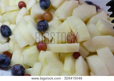 Assorted Fruit - Melon, Plum, Grapes. Fructarians Food