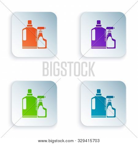 Color Plastic Bottles For Liquid Laundry Detergent, Bleach, Dishwashing Liquid Or Another Cleaning A