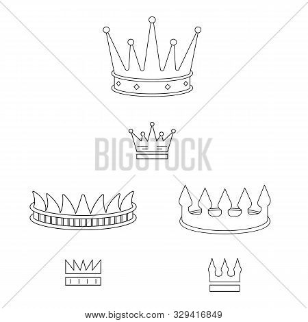 Vector Illustration Of Queen And Heraldic Symbol. Set Of Queen And Vip Stock Symbol For Web.
