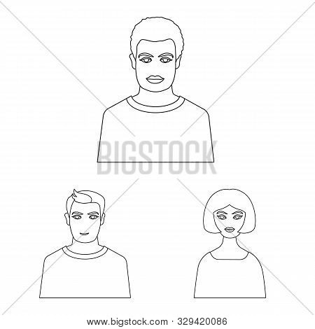 Vector Illustration Of Character And Avatar Icon. Set Of Character And Person Vector Icon For Stock.