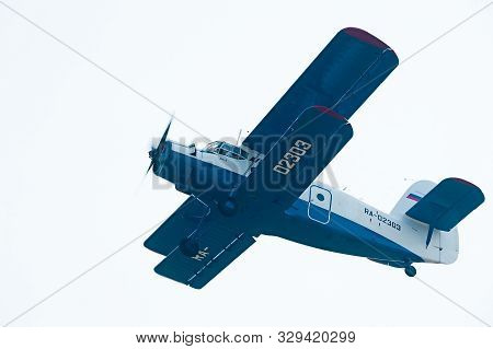 Tyumen, Russia - August 11, 2012: On A Visit At Utair Airshow In Plehanovo Heliport. Antonov An-2 Ai