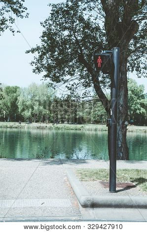 A Pedestrians Red Traffic Light In France