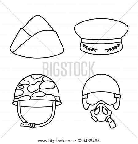 Vector Illustration Of Uniform And Soldier Symbol. Collection Of Uniform And Modern Stock Vector Ill