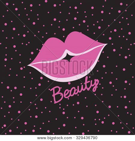 Makeup Icon Beauty Vektor Pink Backround Design
