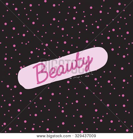 Makeup Icon Beauty Vektor Pink Backround Design