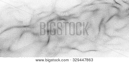 Abstract Frame Landscape. Vector Perspective Grid. 3D Mesh