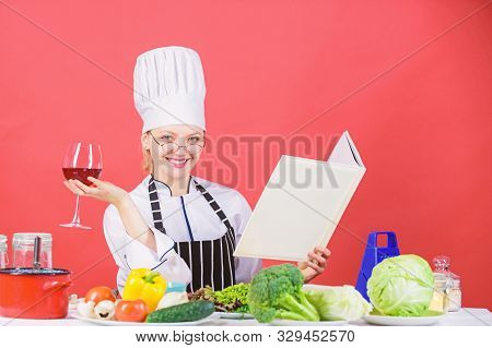 Professional Level. Woman Hat And Apron Study Culinary Arts. Culinary Expert. Chef Cooking Healthy F
