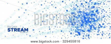 Matrix Vector. White Particle Movement. Blue Information Technology. Data Software. White Matrix Cod