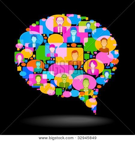 il concetto di comunicazione. Discorso importante bolla è costituito da piccole e luminose speech bubbles