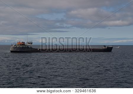 Solovetsky Islands, Russia - August 10, 2019: Cargo Ship Volga-balt Number 138 Is On The White Sea