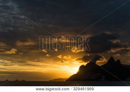 Mountains And Ipanema Beach In Rio De Janeiro From Praia Do Arpoador.
