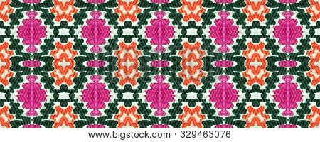 Allover Organic Swimwear Design. Geo Ogee Tile.  Watercolor Hand Drawn Textile. Creative Navajo Ikat