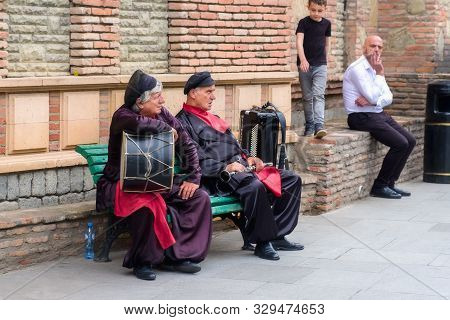 May 27, 2018, Tbilisi, Georgia: A Group Of Street Musicians In National Clothes Of Tiflis Armenians 