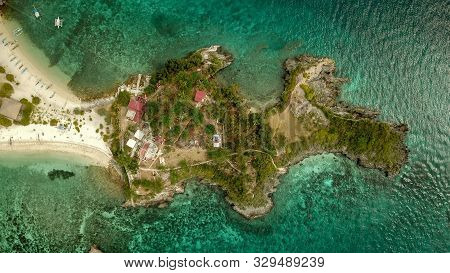 Bird Eye View Of The Destroyed Hotel Los Bamboos In Malapascua, Philippines, After Tyhpoon. Cliff Ju