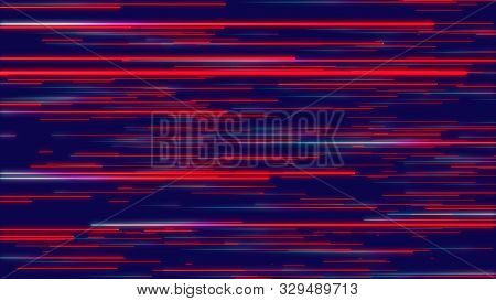 Blue And Red Abstract Radial Lines Geometric Background. Data Flow. Explosion Star. Optical Fiber. M