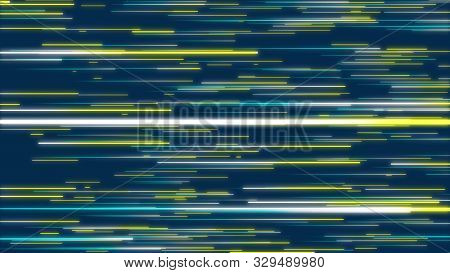 Blue And Yellow Abstract Radial Lines Geometric Background. Data Flow. Explosion Star. Optical Fiber