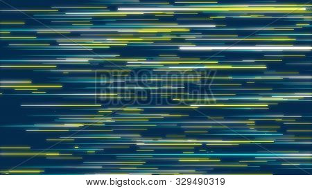 Blue And Yellow Abstract Radial Lines Geometric Background. Data Flow. Explosion Star. Optical Fiber