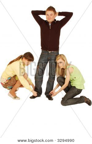 Due ragazze cravatta Bootlace di Guy