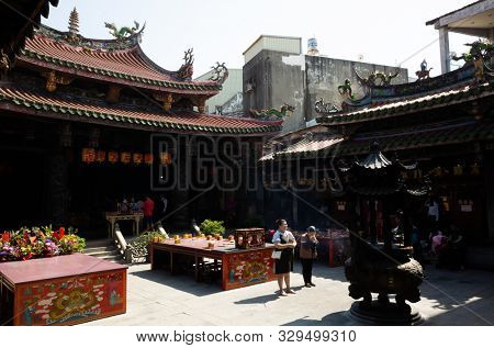 Lukang, Taiwan - October 18th, 2019: Lukang Tianhou Temple, also known as Mazu Temple at Changhua, Taiwan