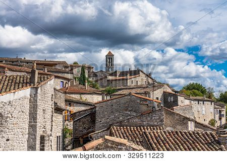 View Of The Old Village Of Balazuc In Ardeche In Southern France