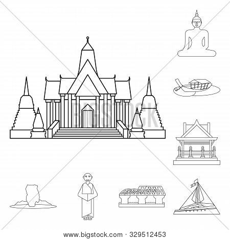 Vector Design Of Landmark And Culture Icon. Set Of Landmark And Tourism Vector Icon For Stock.