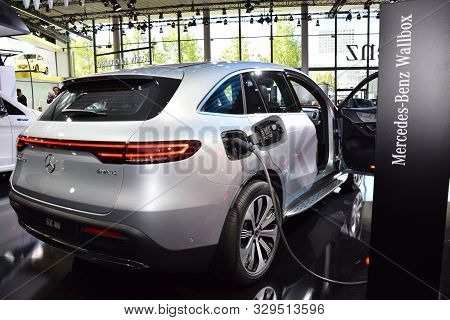 Frankfurt, Germany, September 10-2019: Mercedes Eqc 400 Iaa 2019