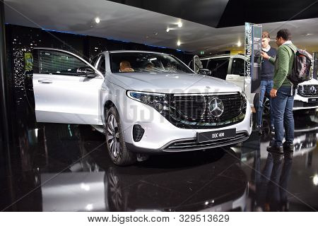 Frankfurt, Germany, September 10-2019: Mercedes Eqc 400 Iaa 2019