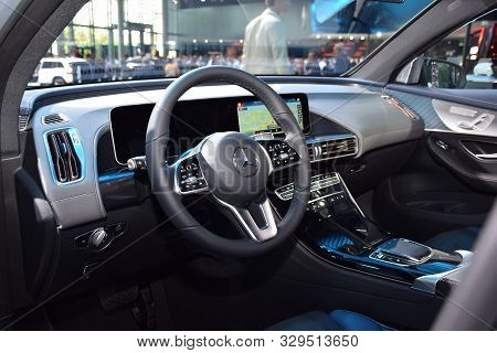 Frankfurt, Germany, September 10-2019: Mercedes Eqc 400 Iaa 2019