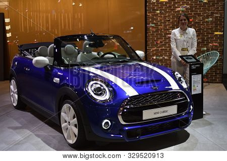 Frankfurt, Germany, September 11-2019: Mini Cooper Cabrio Iaa 2019